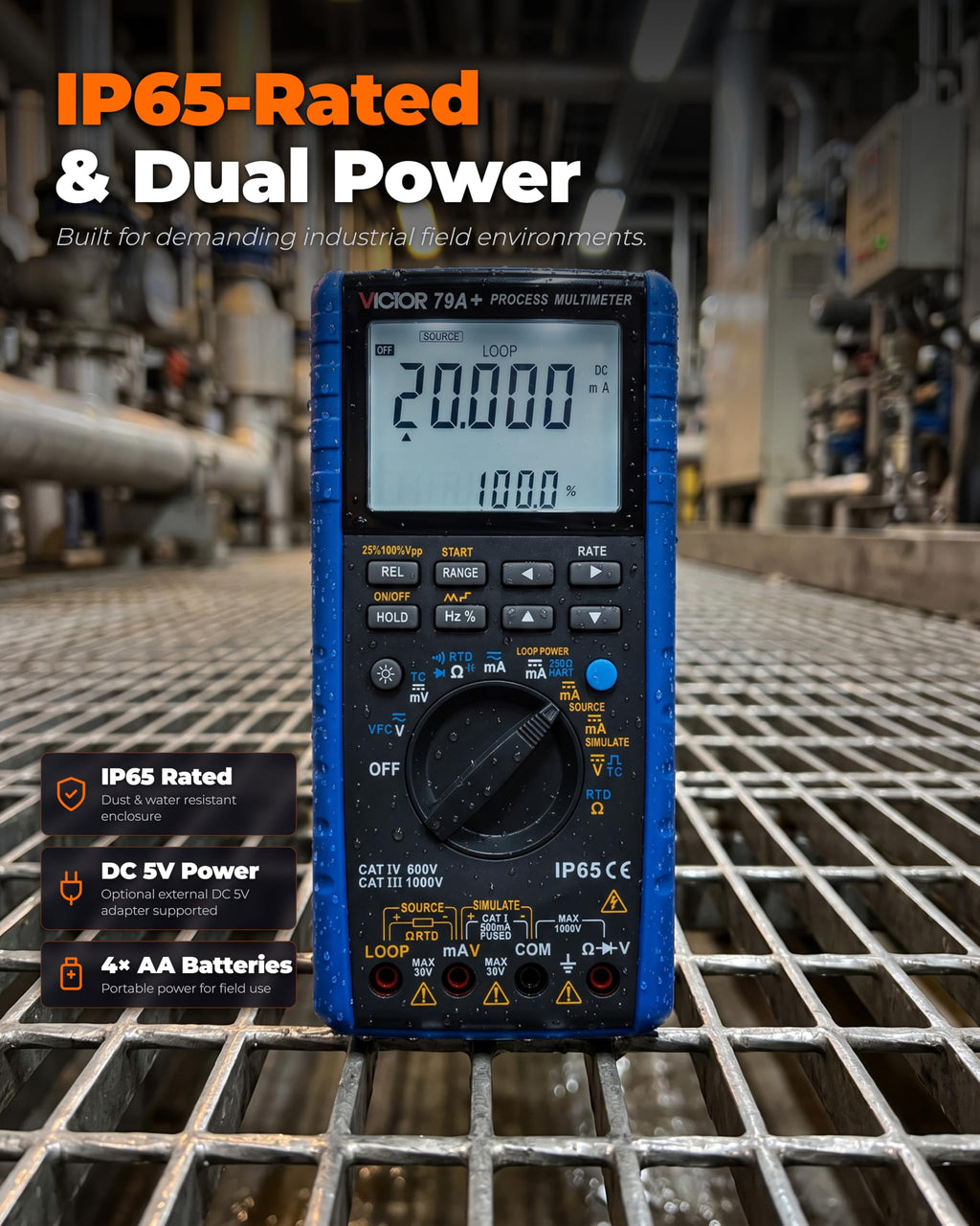 VC79A+ Process Calibrator Multimeter, 4-20mA Loop Calibrator, Signal Source