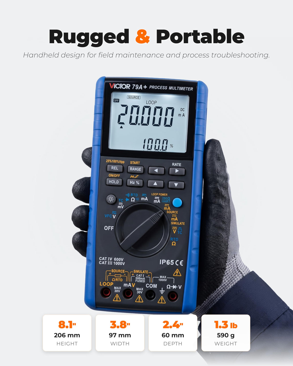 VC79A+ Process Calibrator Multimeter, 4-20mA Loop Calibrator, Signal Source