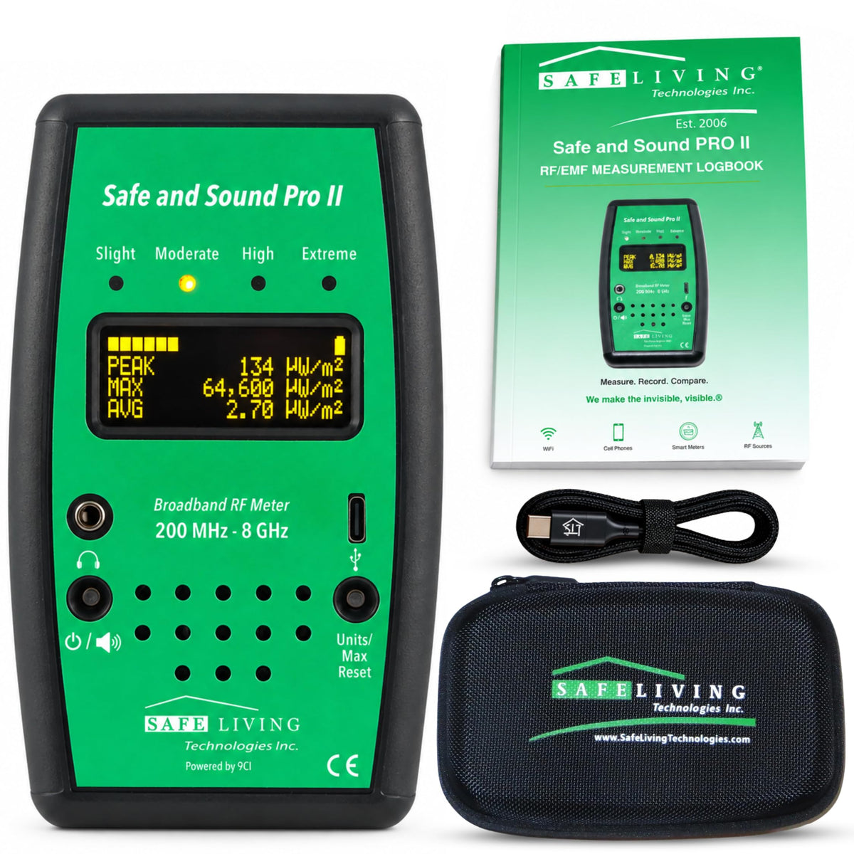 Safe Living Technologies Safe and Sound Pro II RF Meter Measurement Logbook