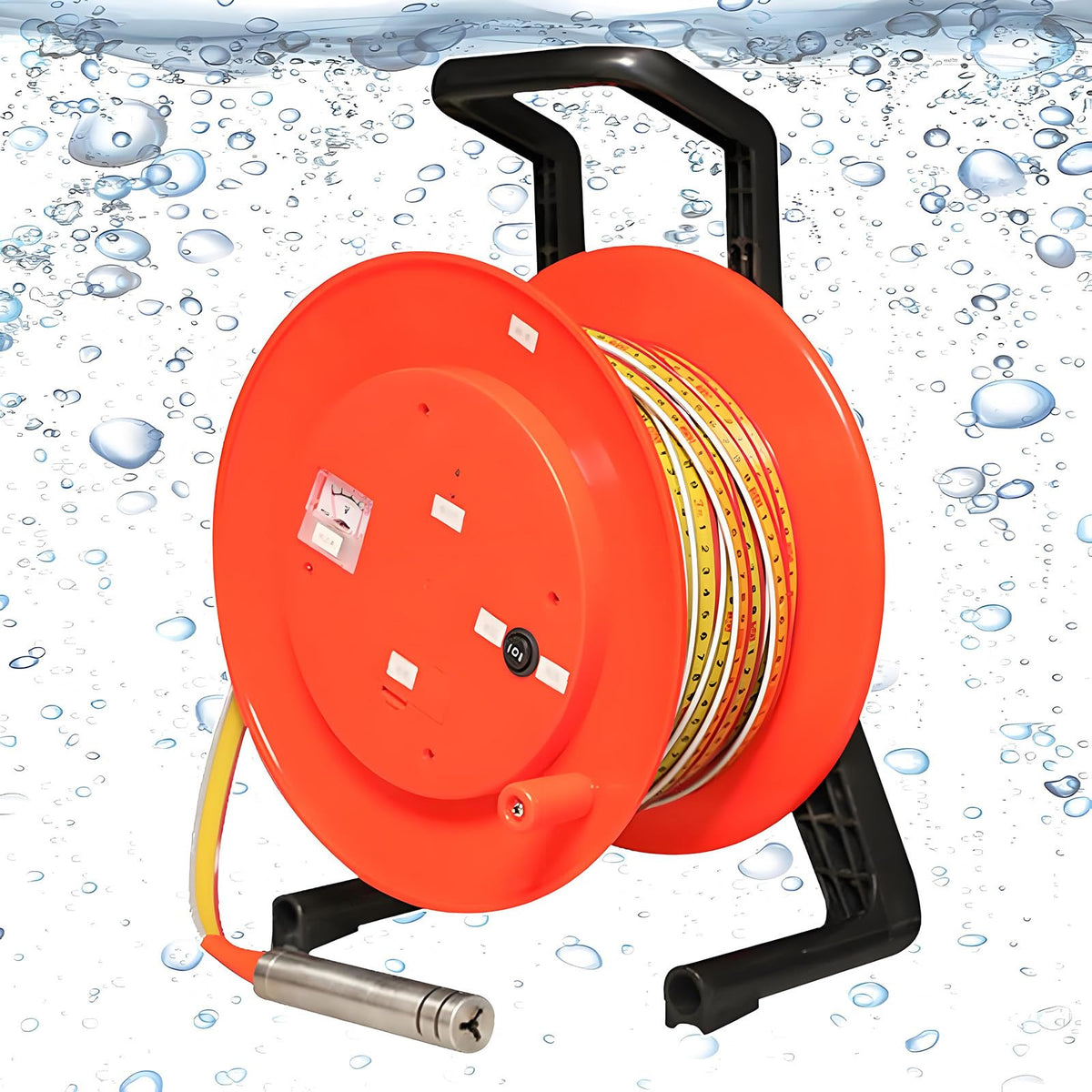 Well Water Depth Gauge, Water Level Meter Well Water Level Indicator Water Level Measurement with Fixed Probe and Steel Tape for Wells, Boreholes, Reservoirs and Pipes 20m