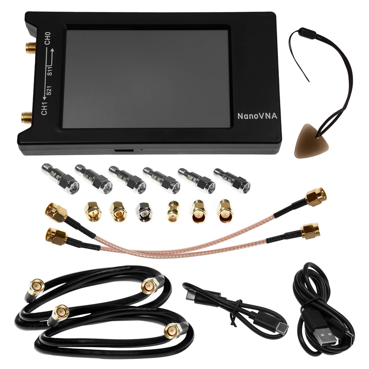 Nooelec NanoVNA-H 4 Premium Bundle - Vector Network Analyzer Kit from Authorized Distributor with 50kHz-1.5GHz+ Portable VNA (4" LCD), EMI Shielding, Calibration Kit, 6pc Attenuator Kit and Much More!