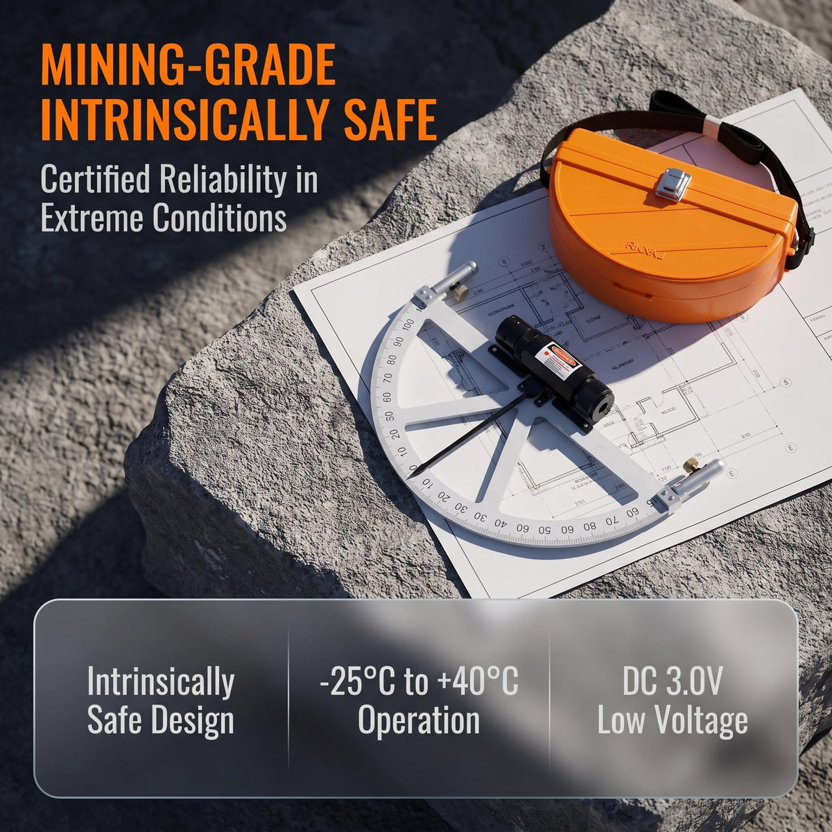 Slope Gauge -Type Geological Angle Meter with Hard Case,-90° to +90° Range,for Coal Mine Survey