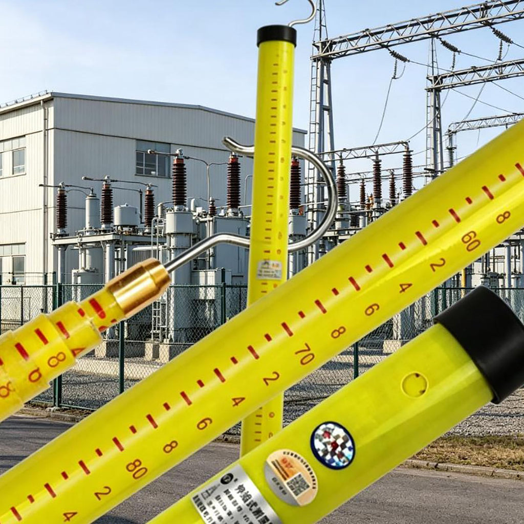 Retractable High-Voltage Height Measuring Pole,Lineman Epoxy Resin Telescoping Height Measuring Stick,20ft 30ft 40ft 50ft 60ft Electrical Safety Tool for Trees,Power Lines,Ceilings Construction