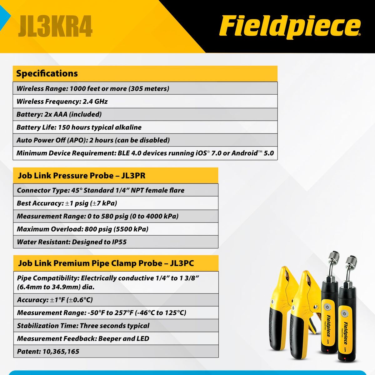 Fieldpiece JL3KR4 HVACR Charge Kit