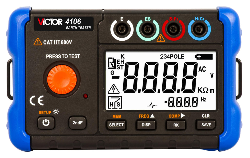 VICTOR Ohm Meters 6412 6412+ 6V 30A 32mm DC Clamp Type Digital Earth Resistance Ground Tester Industrial and Electrical Equipment Meter(VICTOR 6412+)