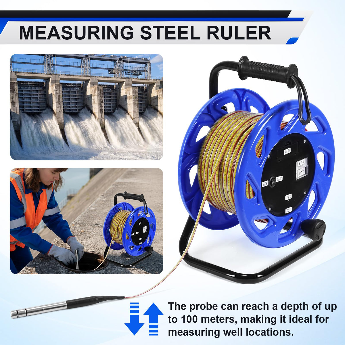 100m Water Level Gauge for Wells Boreholes and Reservoirs