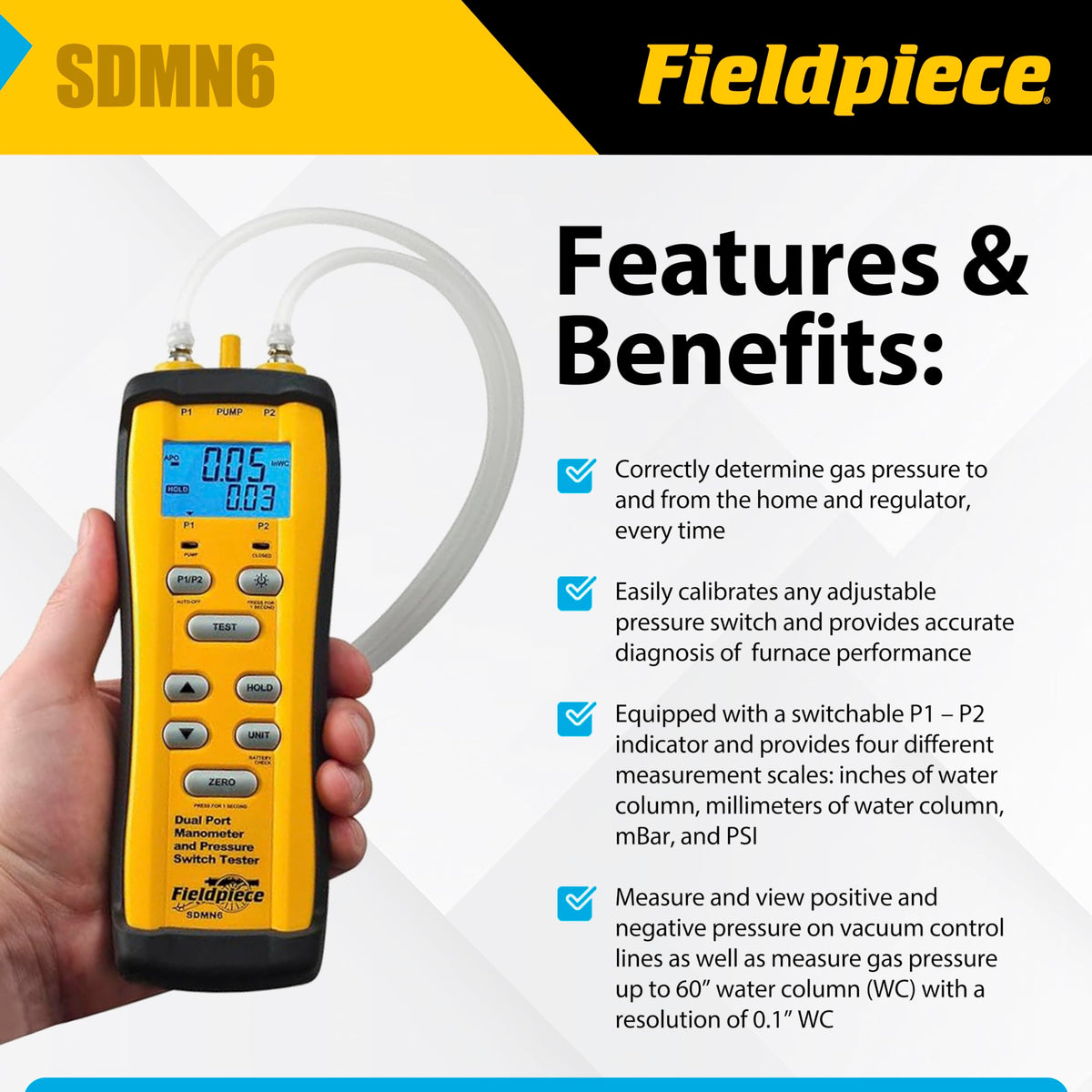 Fieldpiece SDMN6 Pressure Switch Tester