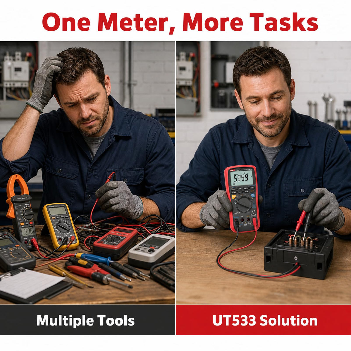 UNI-T UT533 Insulation Multimeter, 1000V True RMS Digital Tester