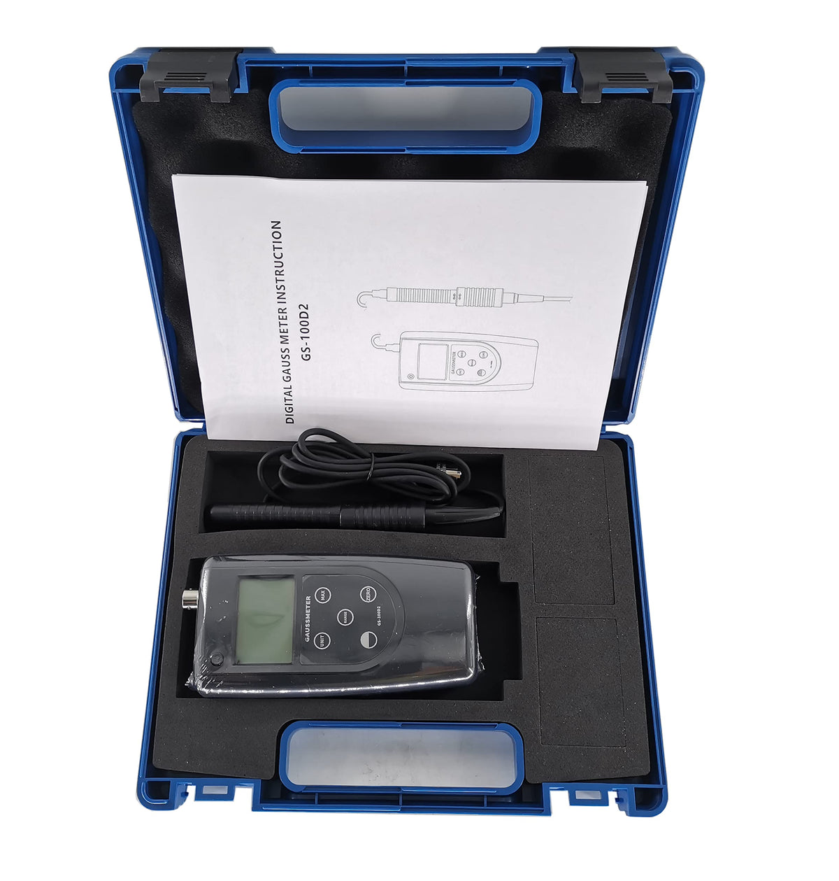 Portable Gaussmeter Gauss Meter for DC Magnetic Field AC Magnetic Field Radiation Magnetic Field with Measuring Range 0 to 200mT to 2000Mt