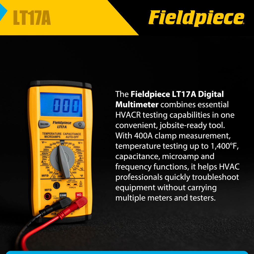 Fieldpiece LT17A Classic Style Digital Multimeter w/Temp, MFD, Microamps, Frequency
