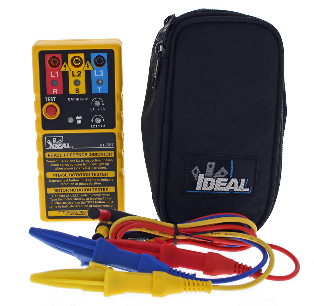 Ideal Electrical 3-Phase Motor Rotation Tester, Electrical Tester