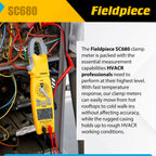 Fieldpiece SC680 Clamp Meter - Wireless Power Multitester for HVACR Professionals - AC/DC Swivel Clamp Meter with Dual Display - HVAC Tools