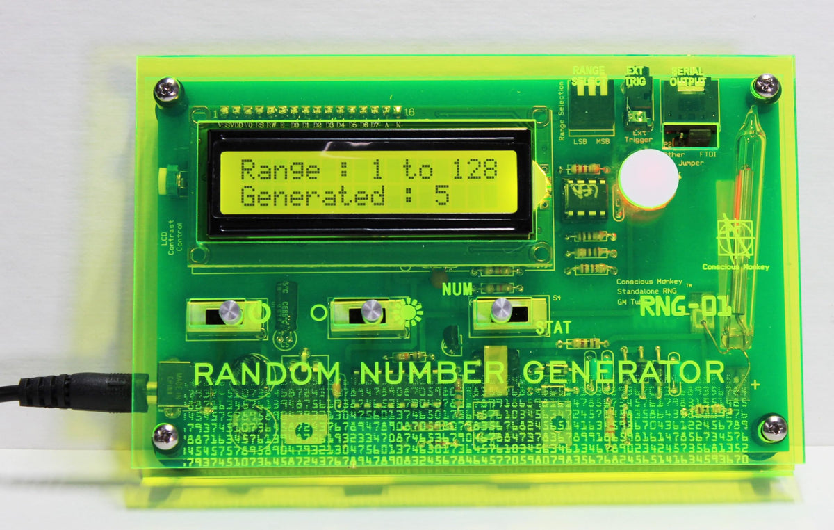 Random Number Generator (Green) - Incorporates a Visual Laboratory Grade Random Number Generator (RNG) Designed specifically for PSI Testing. Test for Psychokinesis (PK), Precognition and Telepathy.