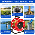 Water Level Meter Groundwater Depth Measurer with LED & Buzzer Alarm,316 Probe,15~300m Steel Tape for Wells, Boreholes, Reservoirs - Industrial & Agricultural 30m-98ft