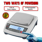 VisionTechShop VNHB-6000 Compact Balance Jewelry and Laboratory Lab Scale, g/lb/oz/ct/ozt Switchable, 6000g Capacity, 1g Readability, NTEP Legal for Trade COC #24-056