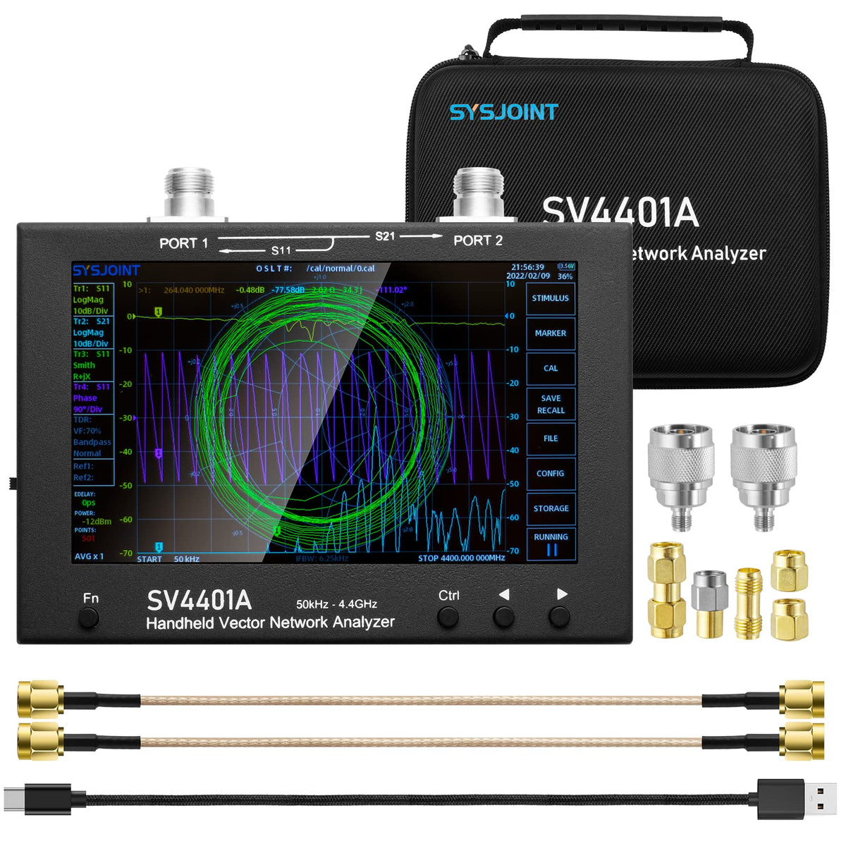 SV4401A NanoVNA Vector Network Analyzer 7" IPS Touchscreen 50kHz-4.4GHz