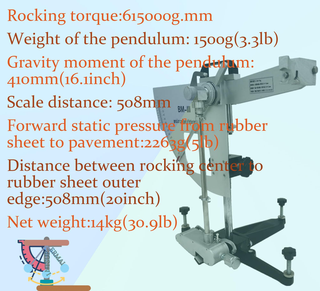 INTSUPERMAI Portable Pendulum Skid Resistance Tester, Pendulum Friction Tester, Road Friction Coefficient Measuring Instrument, Pendulum Testing Tool for Slip Resistance