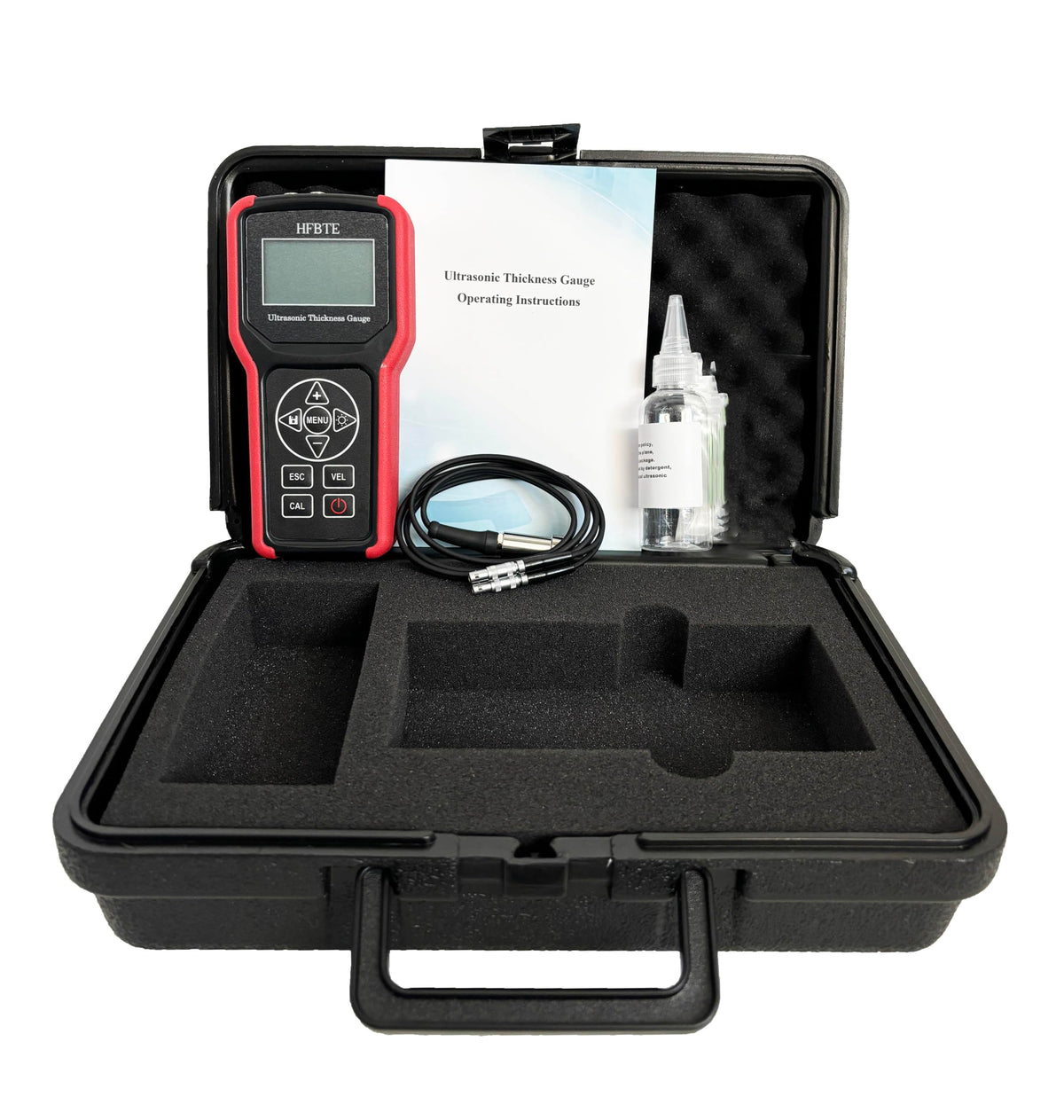 Ultrasonic Metal Thickness Tester Ultrasonic Thickness Measurement Gauge with Storage Function Measuring Range 0.75~400 mm/0.03~15.74 Inch Resolution 0.1mm/0.01mm Sound Velocity (1000~9999) m/s