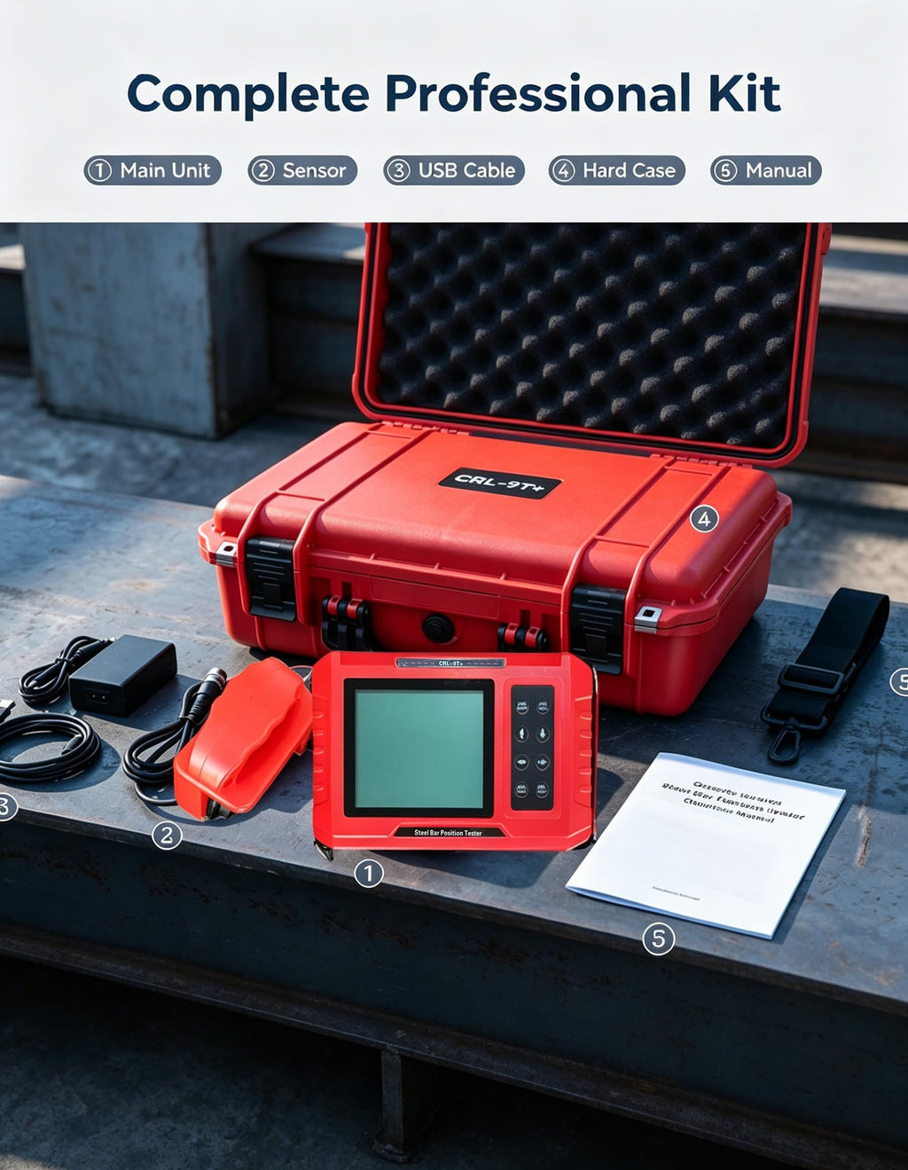 Concrete Rebar Locator Scanner Grid Scan With Diameter Ф6mm-Ф50mm