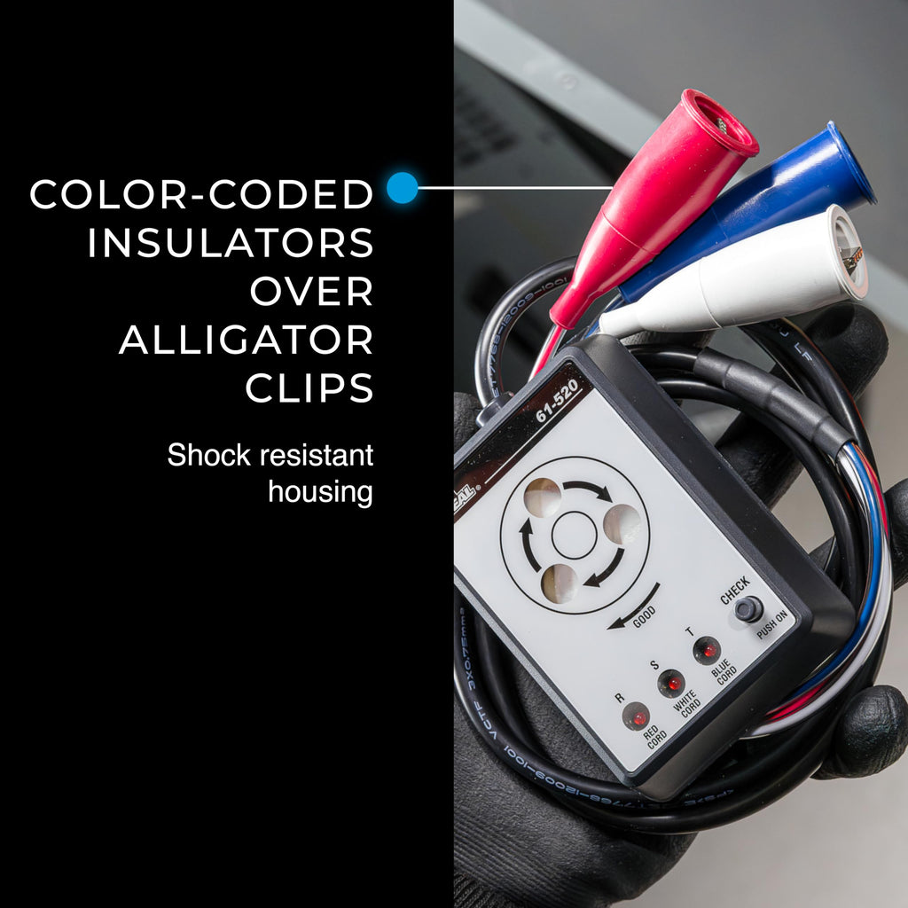 Ideal Electrical 3-Phase Sequence Tester, 61-520, Color-Coded