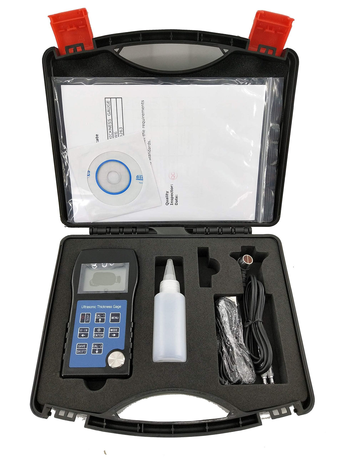 Ultrasonic Thickness Meter Tester Gauge with 1~260mm Measurement Range USB Interface and Software