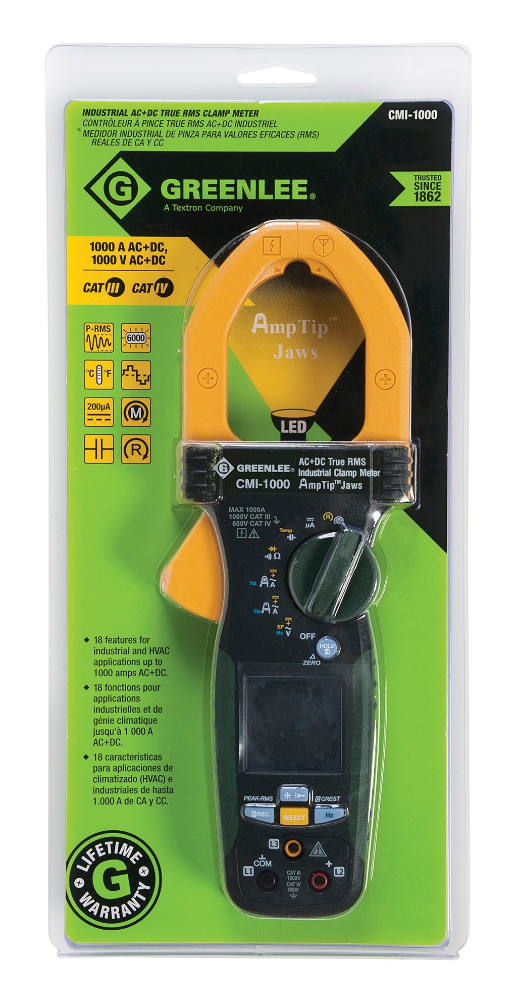 Greenlee - Clampmeter, Ac/Dc (Cmi-600), Elec Test Instruments (CMI-600), 600 AMP