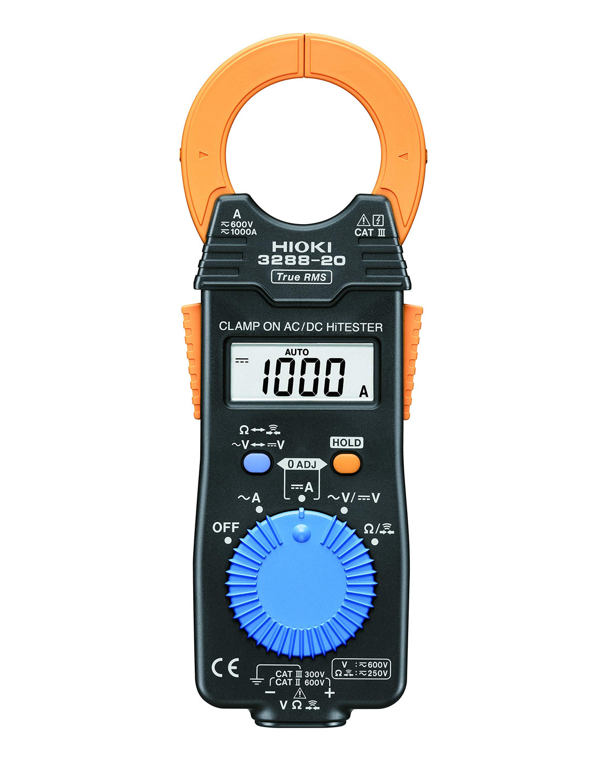 Hioki HiTester 3288-20 Clamp-Meter, 1,000A AC/DC, Conductors to 35mm, Voltage, and Resistance Measurement