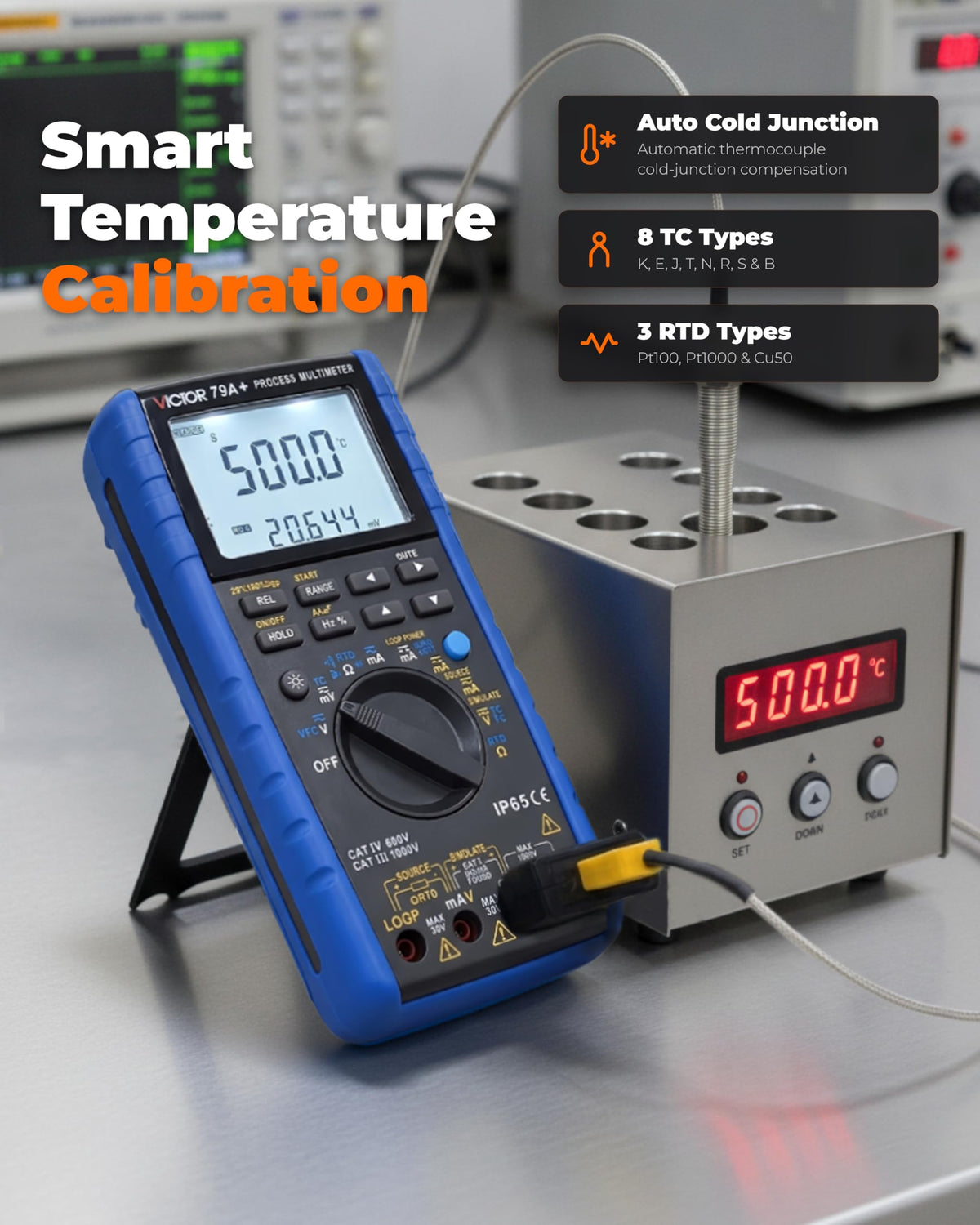 VC79A+ Process Calibrator Multimeter, 4-20mA Loop Calibrator, Signal Source