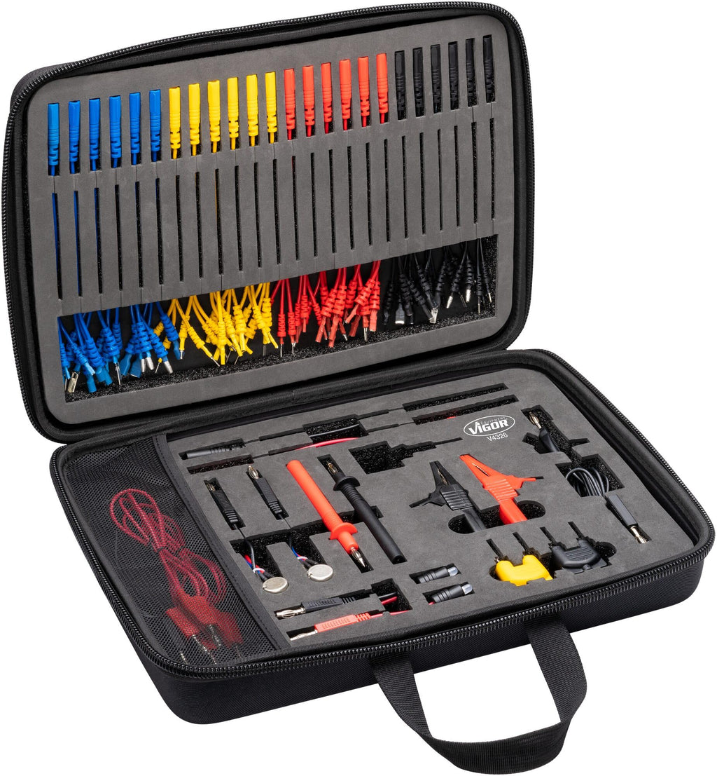ViGOR - Measuring Cable Set 92 Pieces V4326N I For Automotive Requirements for Electrical Measurement and Testing of Electrical Circuits/Components I High Quality Safe I 92 Pieces I 12 V Battery