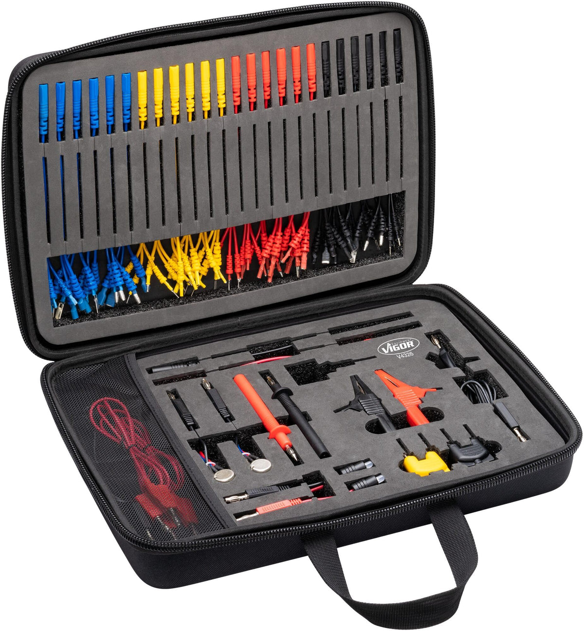 ViGOR - Measuring Cable Set 92 Pieces V4326N I For Automotive Requirements for Electrical Measurement and Testing of Electrical Circuits/Components I High Quality Safe I 92 Pieces I 12 V Battery