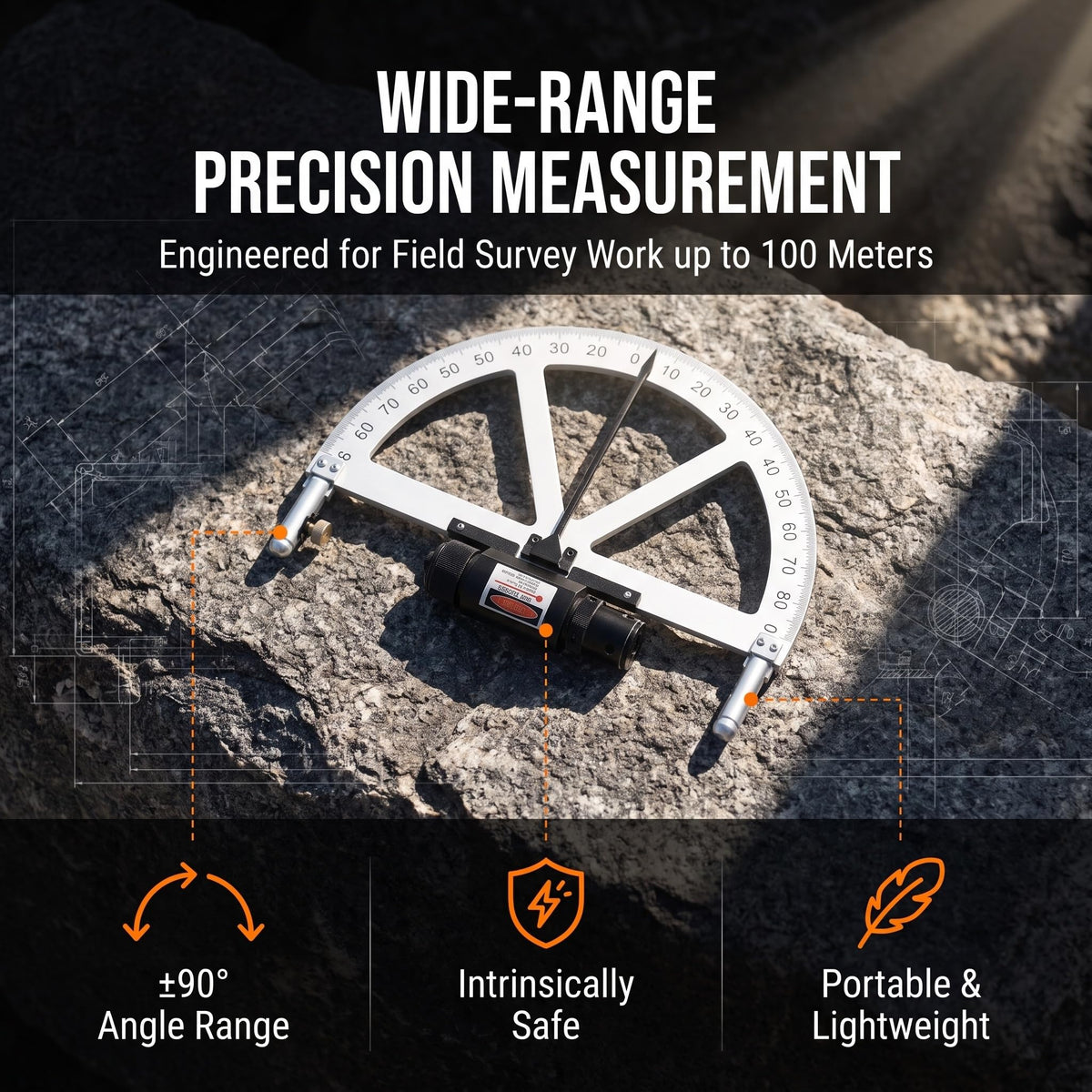Slope Gauge -Type Geological Angle Meter with Hard Case,-90° to +90° Range,for Coal Mine Survey