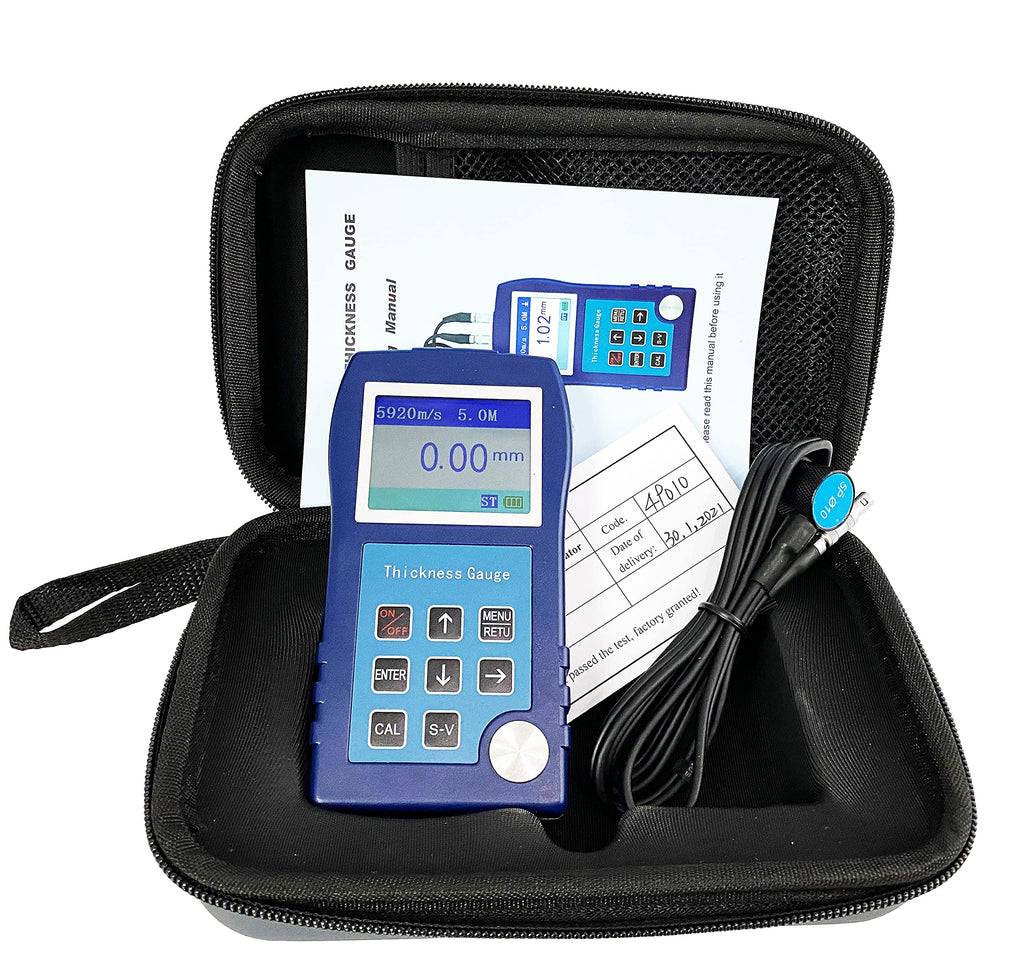 Ultrasonic Thickness Meter Measurement Gauge with Measuring Range 0.9 to 300mm Two Measurement Mode Standard Mode Ultra-Thin Mode